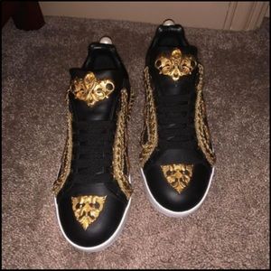 Dolce & Gabbana embellished lace-up sneakers size 38EU 7US